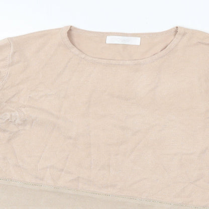 Firpode Womens Pink  Knit Basic T-Shirt Size L