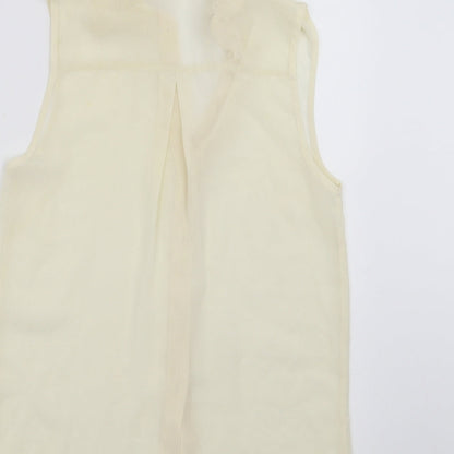 Miss Selfridge Womens Ivory   Basic Blouse Size 6  - beaded collar