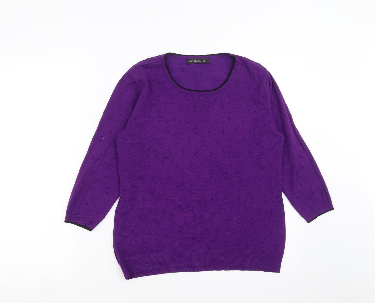 JUST ELEGANCE Womens Purple  Knit Pullover Jumper Size S  - dotted pattern