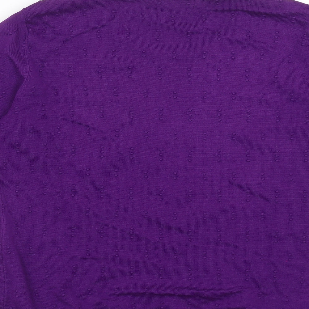 JUST ELEGANCE Womens Purple  Knit Pullover Jumper Size S  - dotted pattern