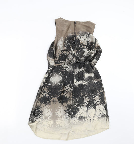 Dorothy Perkins Womens Black Floral  Mini  Size 8  - studded detail