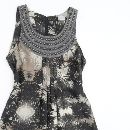 Dorothy Perkins Womens Black Floral  Mini  Size 8  - studded detail