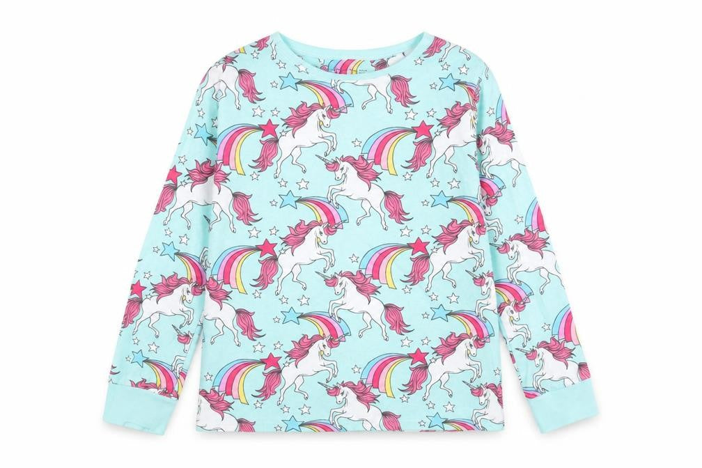 NEXT Girls Green Solid  Top Pyjama Top Size 12 Years  - Unicorn
