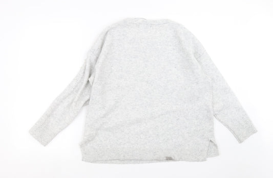 Primark Womens Grey  Knit Pullover Jumper Size M  - beaded