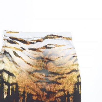 PRETTYLITTLETHING Womens Brown   Mini Skirt Size 4