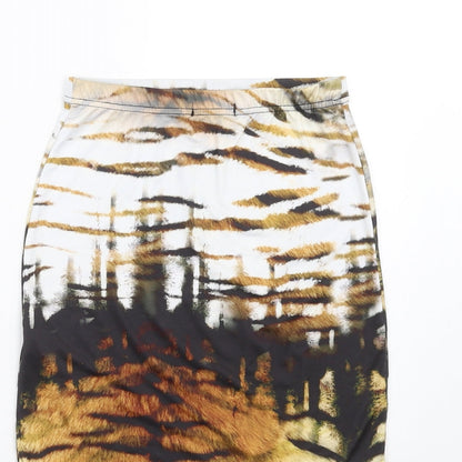 PRETTYLITTLETHING Womens Brown   Mini Skirt Size 4