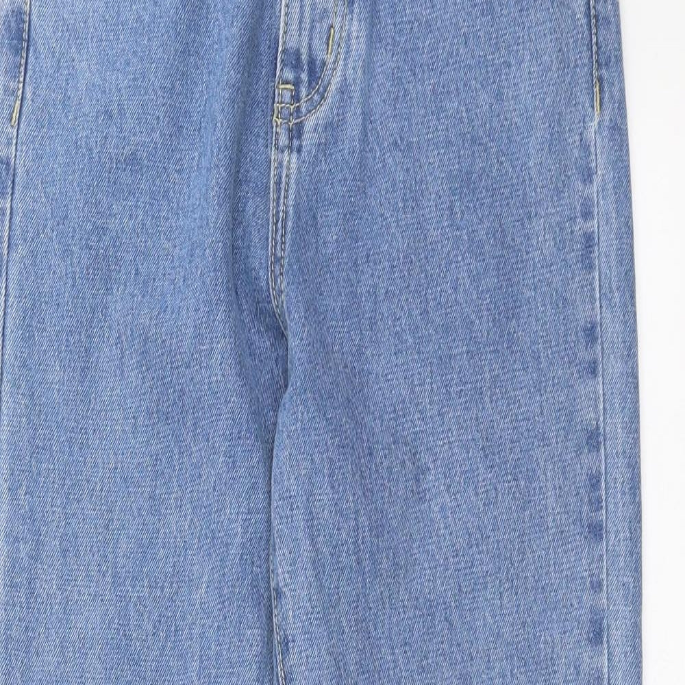 PRETTYLITTLETHING Womens Blue  Denim Straight Jeans Size XS L29 in - uk 2