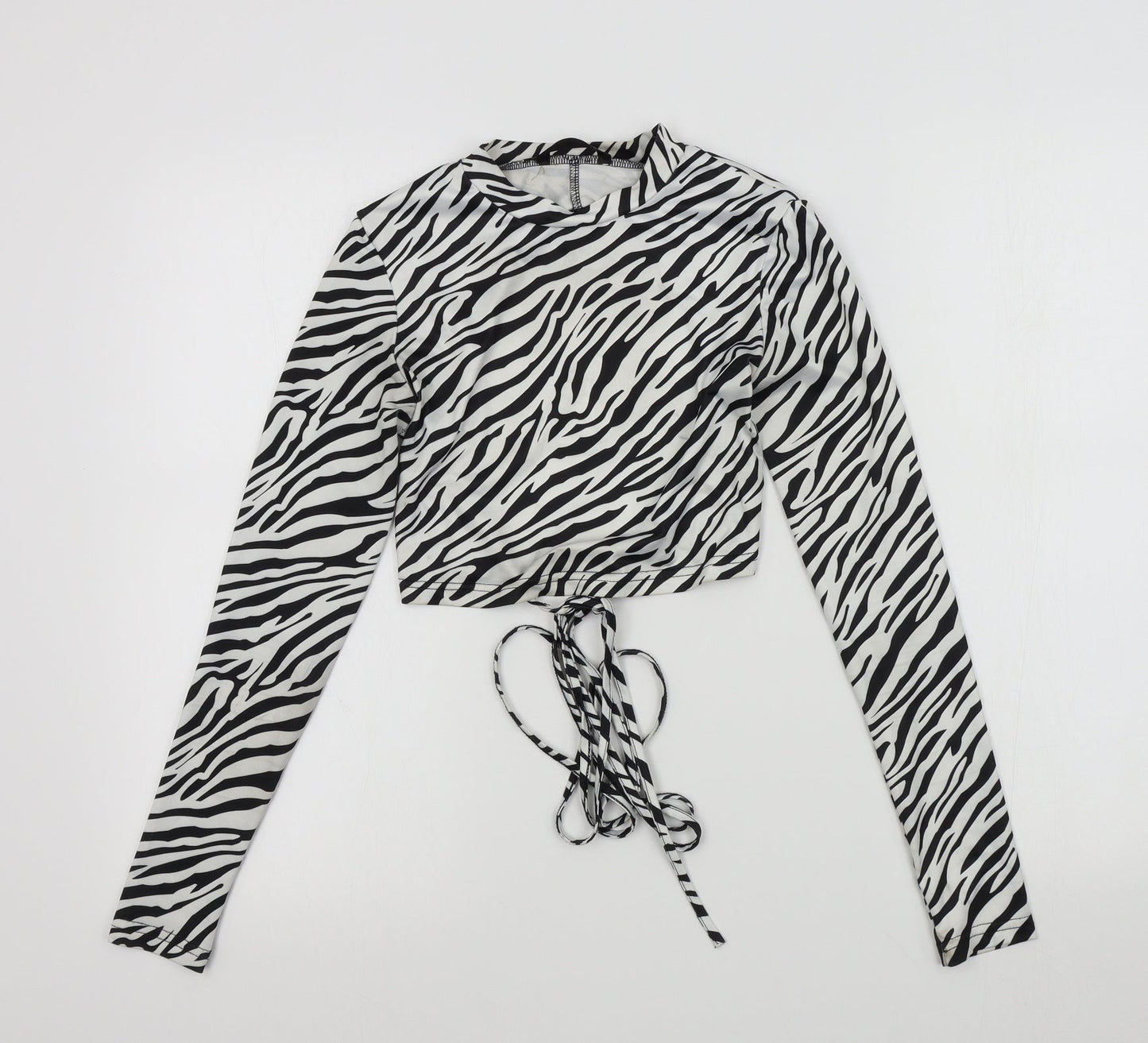 SheIn Womens Black Geometric  Basic Blouse Size XS