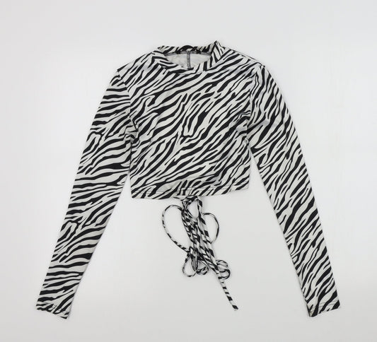 SheIn Womens Black Geometric  Basic Blouse Size XS