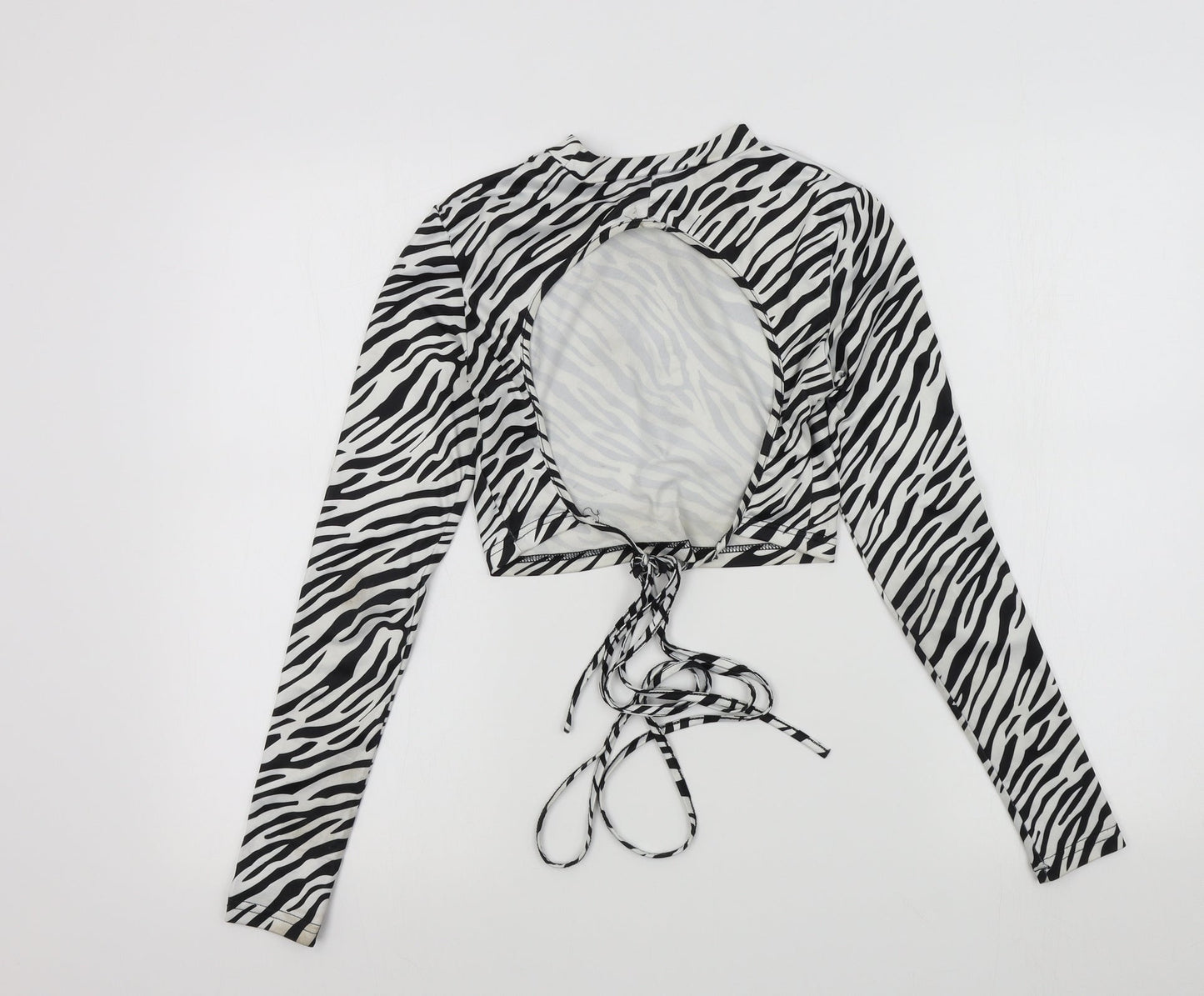 SheIn Womens Black Geometric  Basic Blouse Size XS