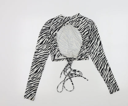 SheIn Womens Black Geometric  Basic Blouse Size XS