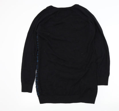 George Womens Black Geometric  Pullover Jumper Size 12