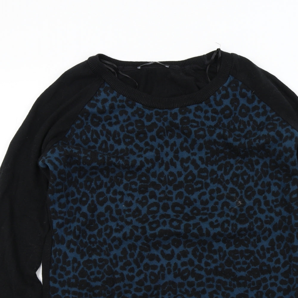 George Womens Black Geometric  Pullover Jumper Size 12