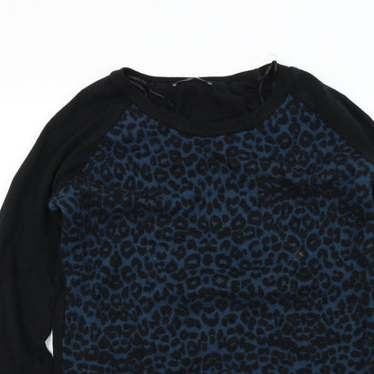 George Womens Black Geometric  Pullover Jumper Size 12