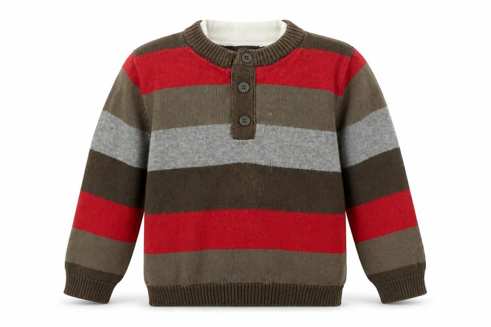 Cherokee Boys Brown Striped  Pullover Jumper Size 2 Years