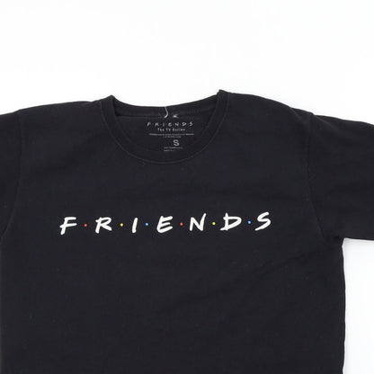 friends Girls Black Colourblock  Basic T-Shirt Size S