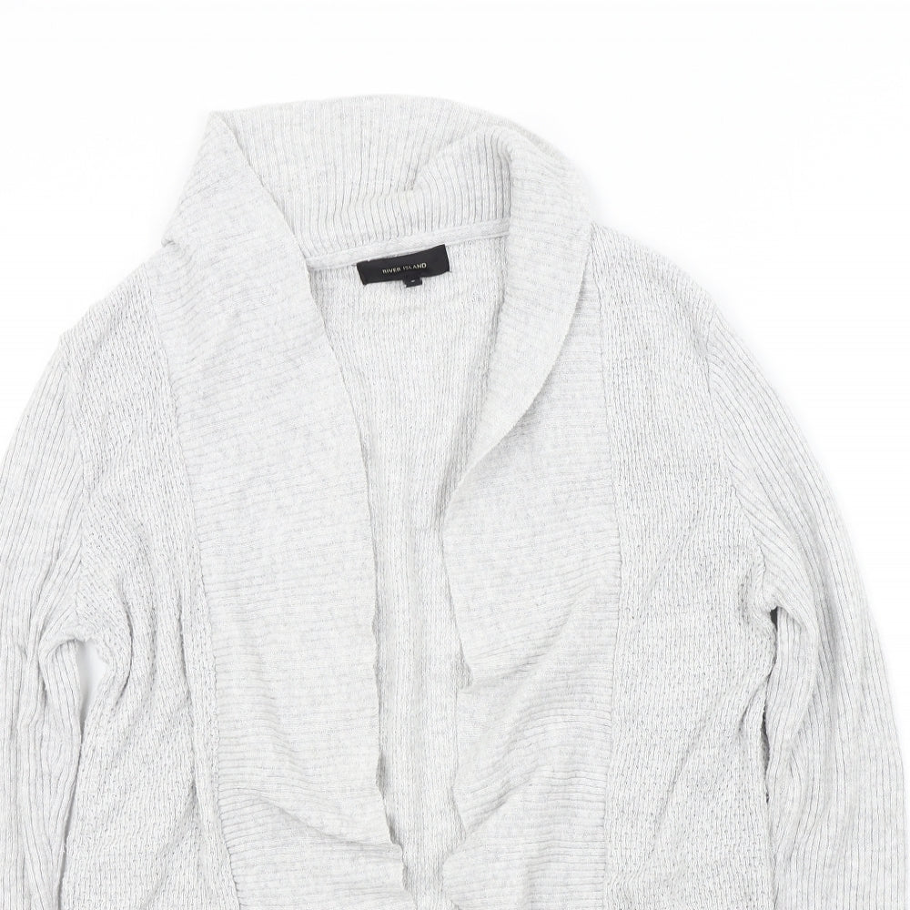 Womens UK Size S River Island Grey Cardigan Jumper