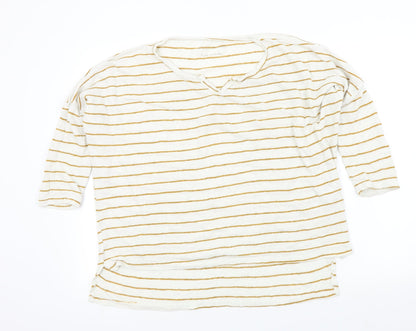 med winds Womens Beige Striped  Pullover Jumper Size M