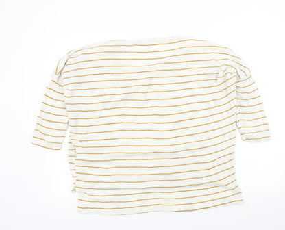med winds Womens Beige Striped  Pullover Jumper Size M