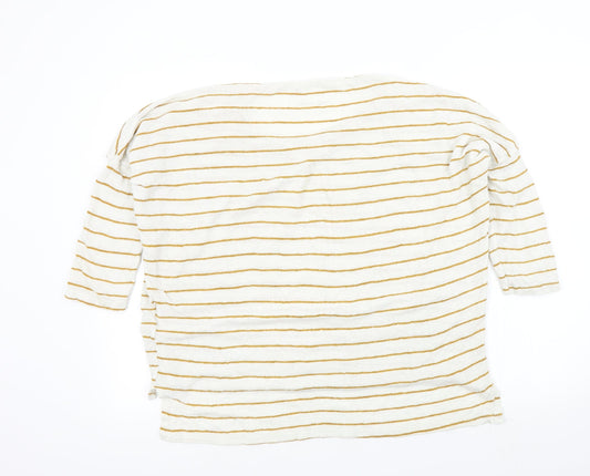 med winds Womens Beige Striped  Pullover Jumper Size M
