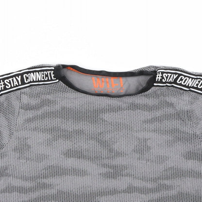 Matalan Boys Grey Camouflage  Basic T-Shirt Size 7 Years