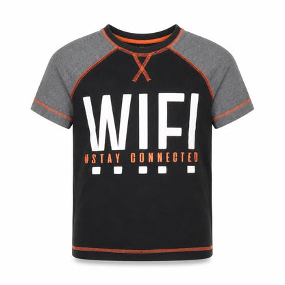 Matalan Boys Black   Basic T-Shirt Size 7 Years  - WIFI