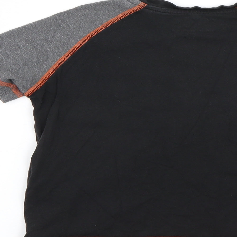 Matalan Boys Black   Basic T-Shirt Size 7 Years  - WIFI