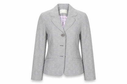 Ronit Zilkha Womens Grey Check  Jacket Suit Size 8