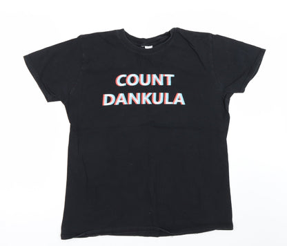 Mens UK Size L Gildan Black  T-Shirt