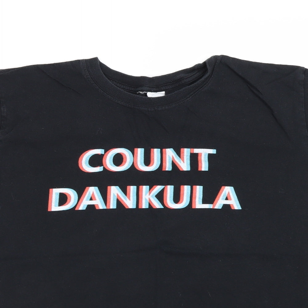 Mens UK Size L Gildan Black  T-Shirt