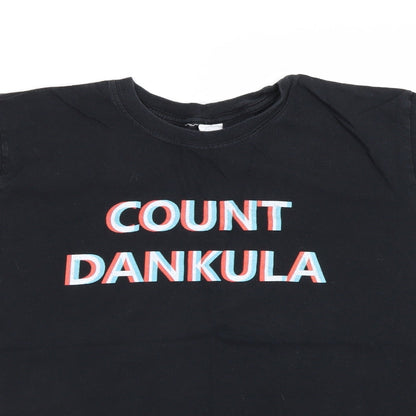 Mens UK Size L Gildan Black  T-Shirt