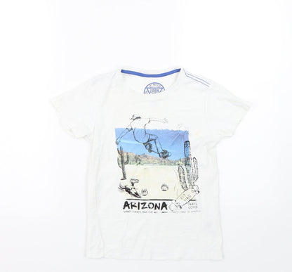 Matalan Boys White   Basic T-Shirt Size 8 Years  - Skate
