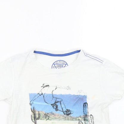 Matalan Boys White   Basic T-Shirt Size 8 Years  - Skate