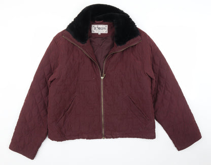 Emos Womens Purple   Quilted Coat Size M