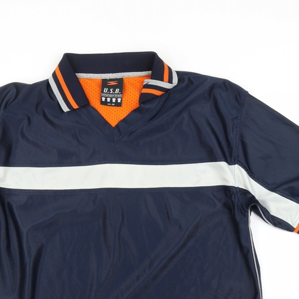 United Sports Brand Mens Blue    Polo Size M