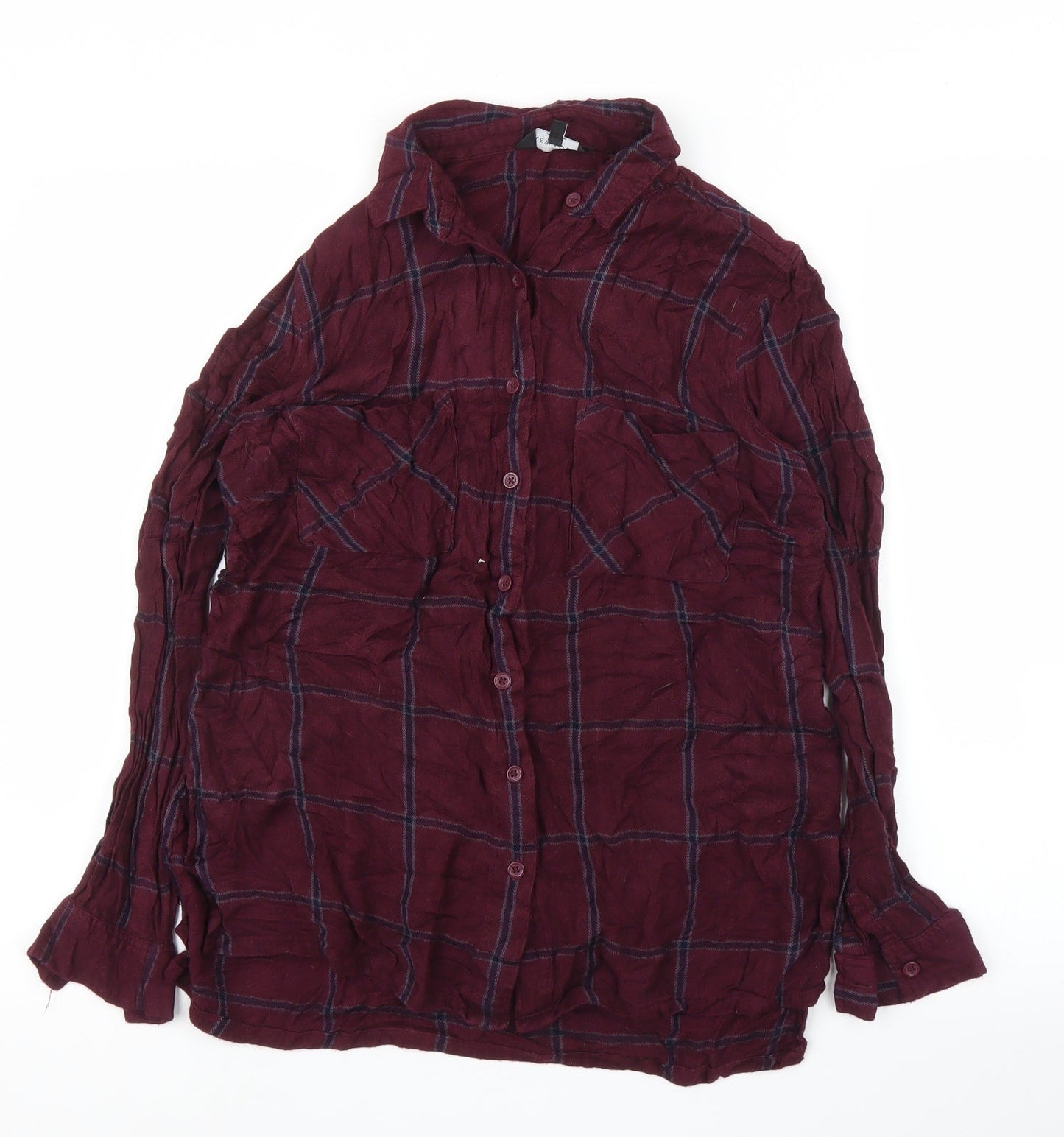 Womens UK Size 10 New Look Purple Basic Button-Up