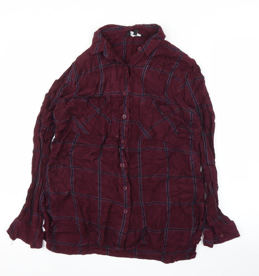 Womens UK Size 10 New Look Purple Basic Button-Up