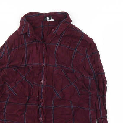 Womens UK Size 10 New Look Purple Basic Button-Up