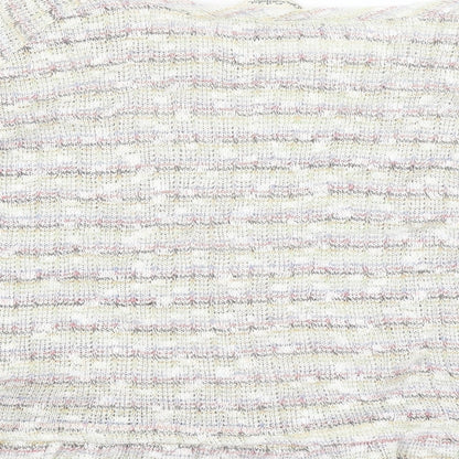 Miss Selfridge Womens White Striped  Basic T-Shirt Size 10