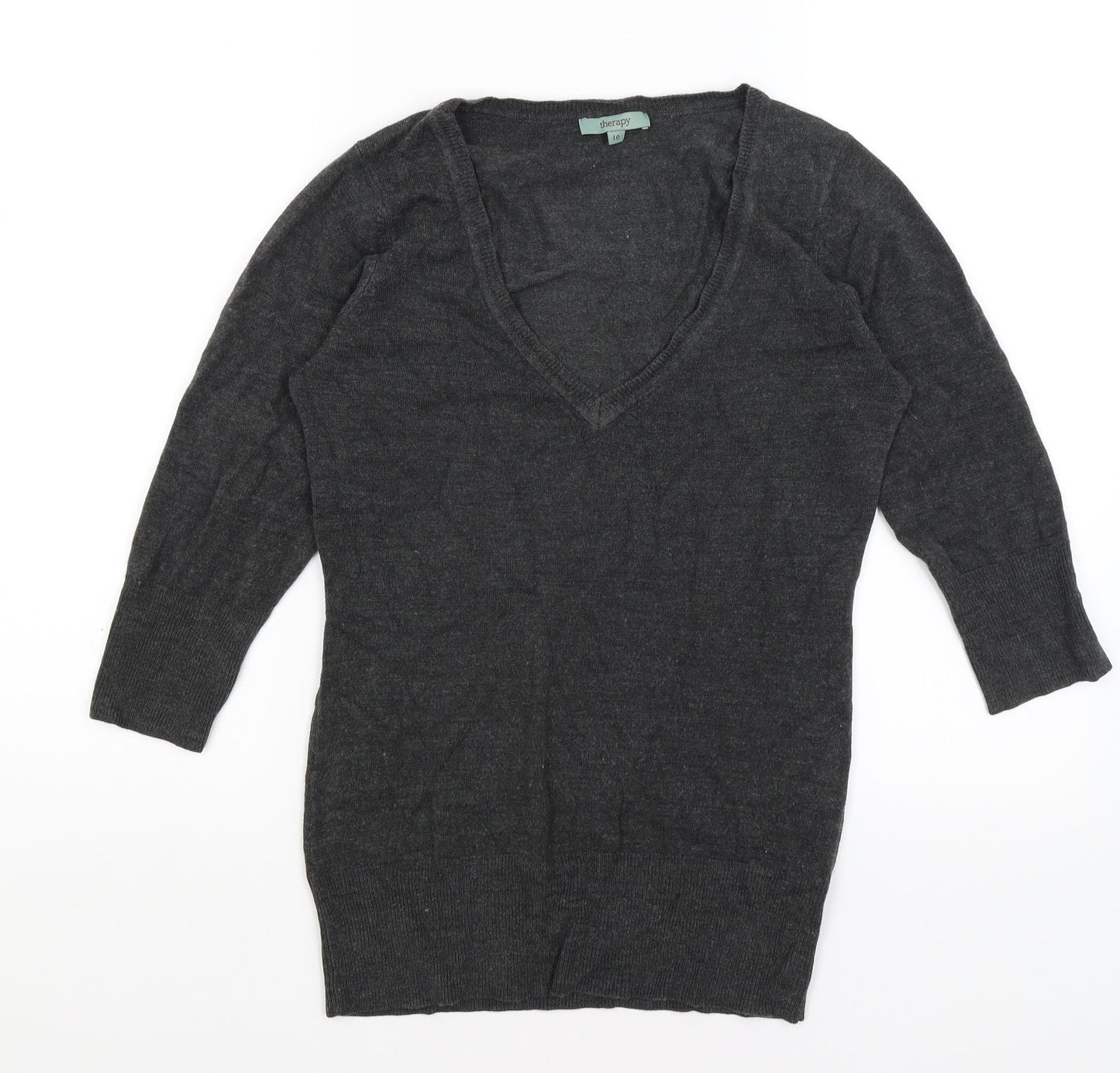 Womens UK Size 10 Therapy Grey Pullover Jumper