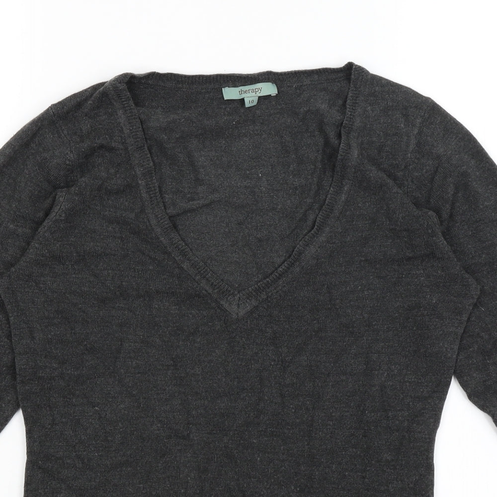 Womens UK Size 10 Therapy Grey Pullover Jumper