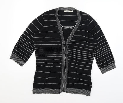 M&Co Womens Black Striped  Pullover Jumper Size 18