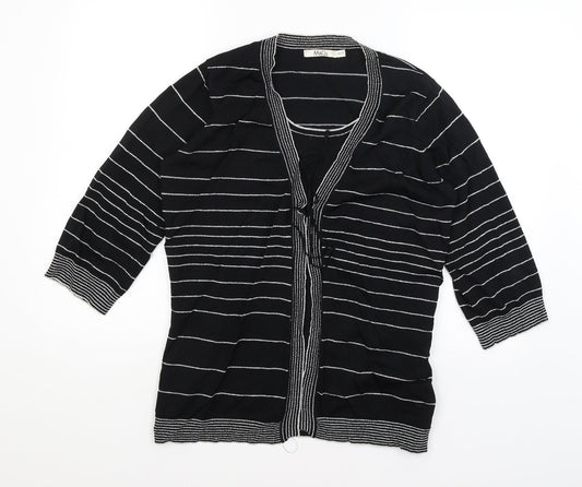 M&Co Womens Black Striped  Pullover Jumper Size 18