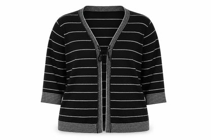 M&Co Womens Black Striped  Pullover Jumper Size 18
