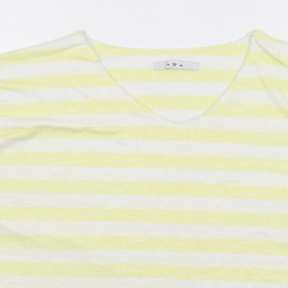 Womens UK Size M Preworn Yellow Basic T-Shirt