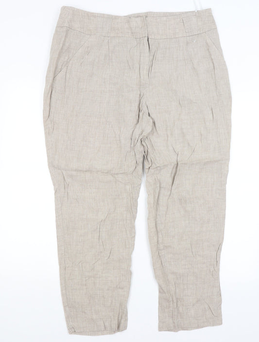 Autograph Womens Beige   Trousers  Size 18 L26 in