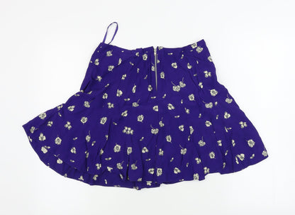 F&F  Womens Purple Floral  A-Line Skirt Size 26 in