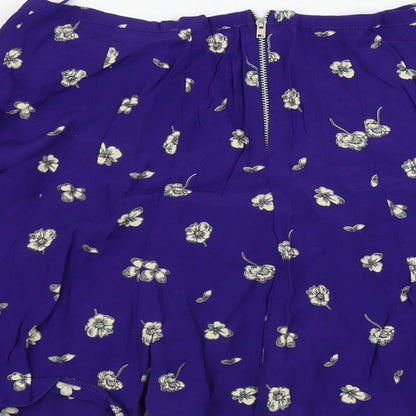 F&F  Womens Purple Floral  A-Line Skirt Size 26 in