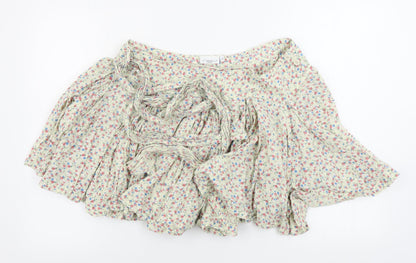 New Look  Womens Beige Floral  A-Line Skirt Size 32 in