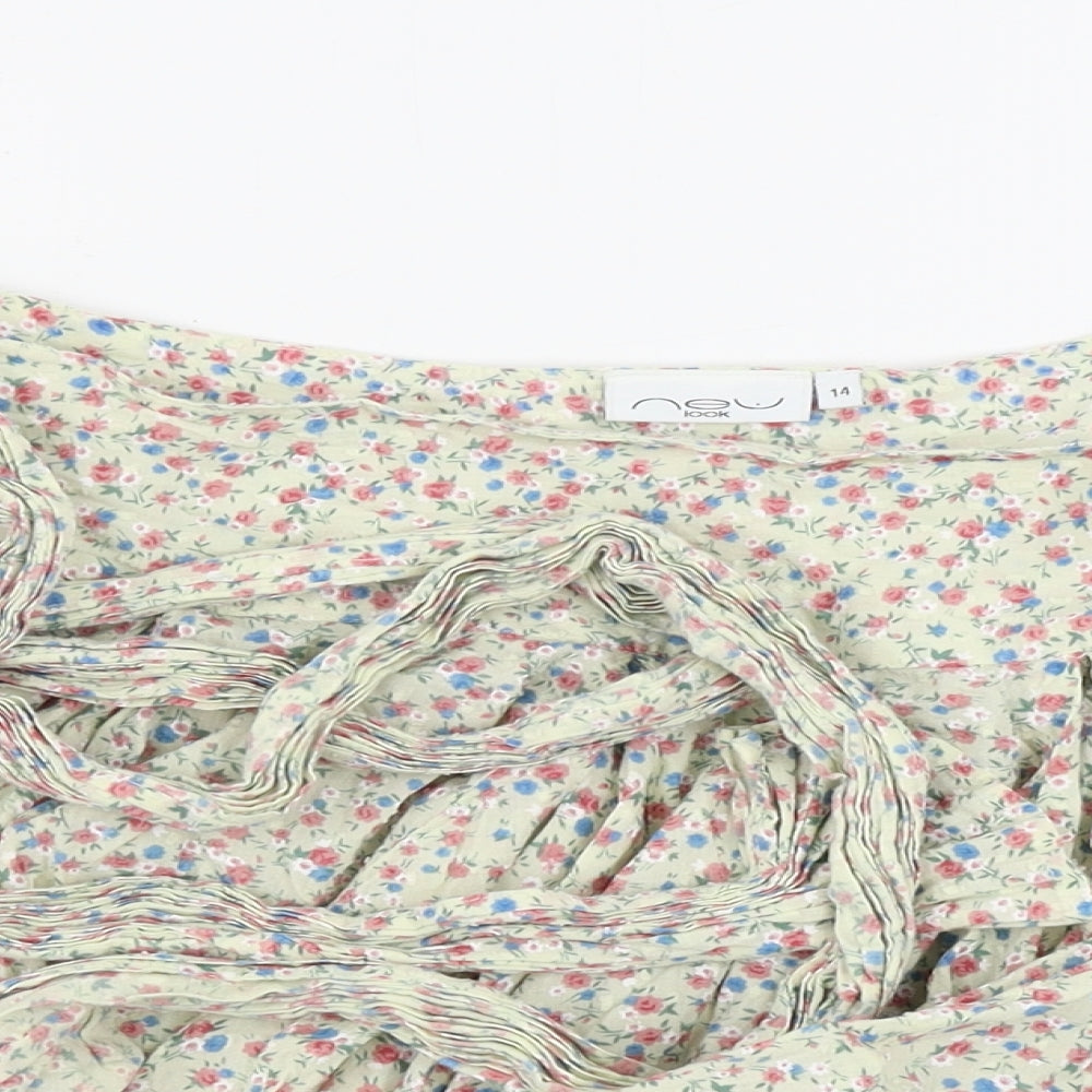 New Look  Womens Beige Floral  A-Line Skirt Size 32 in